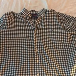 Green and white gingham Vineyard Vines button down
